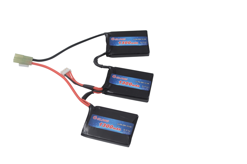 Airsoft Battery Li-PO 1300mAh 3S mini triple 11.1V